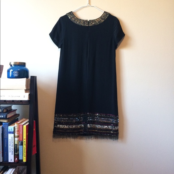 Nicole Miller Beaded Silk Shift Dress - Picture 4 of 4